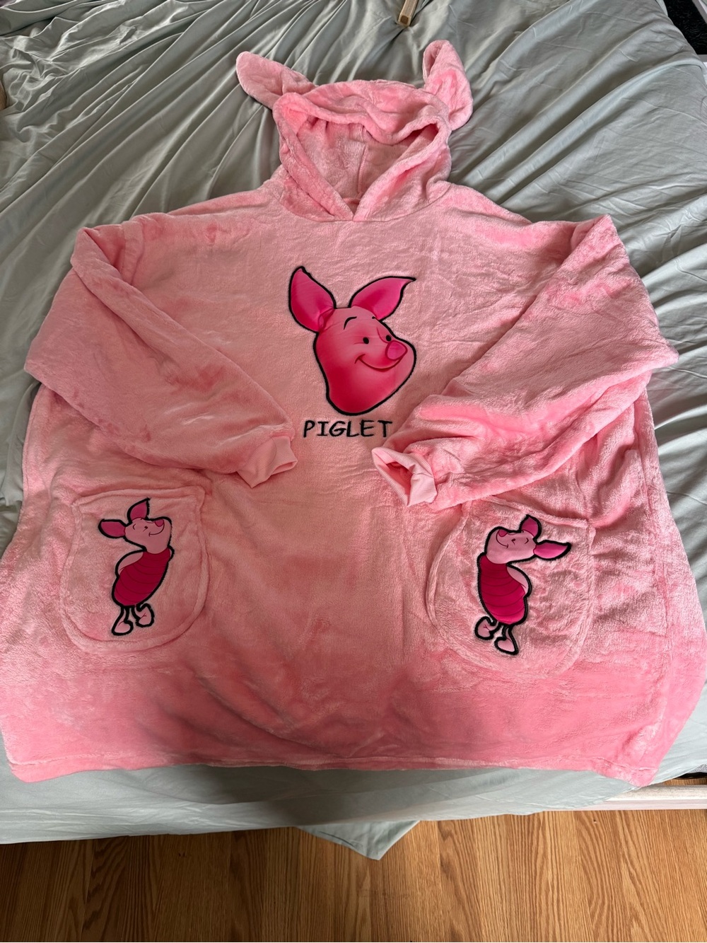 Pink Piglet Plush Hoodie Tunic